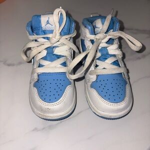 Jordan Kids Blue and White High-Top Sneakers